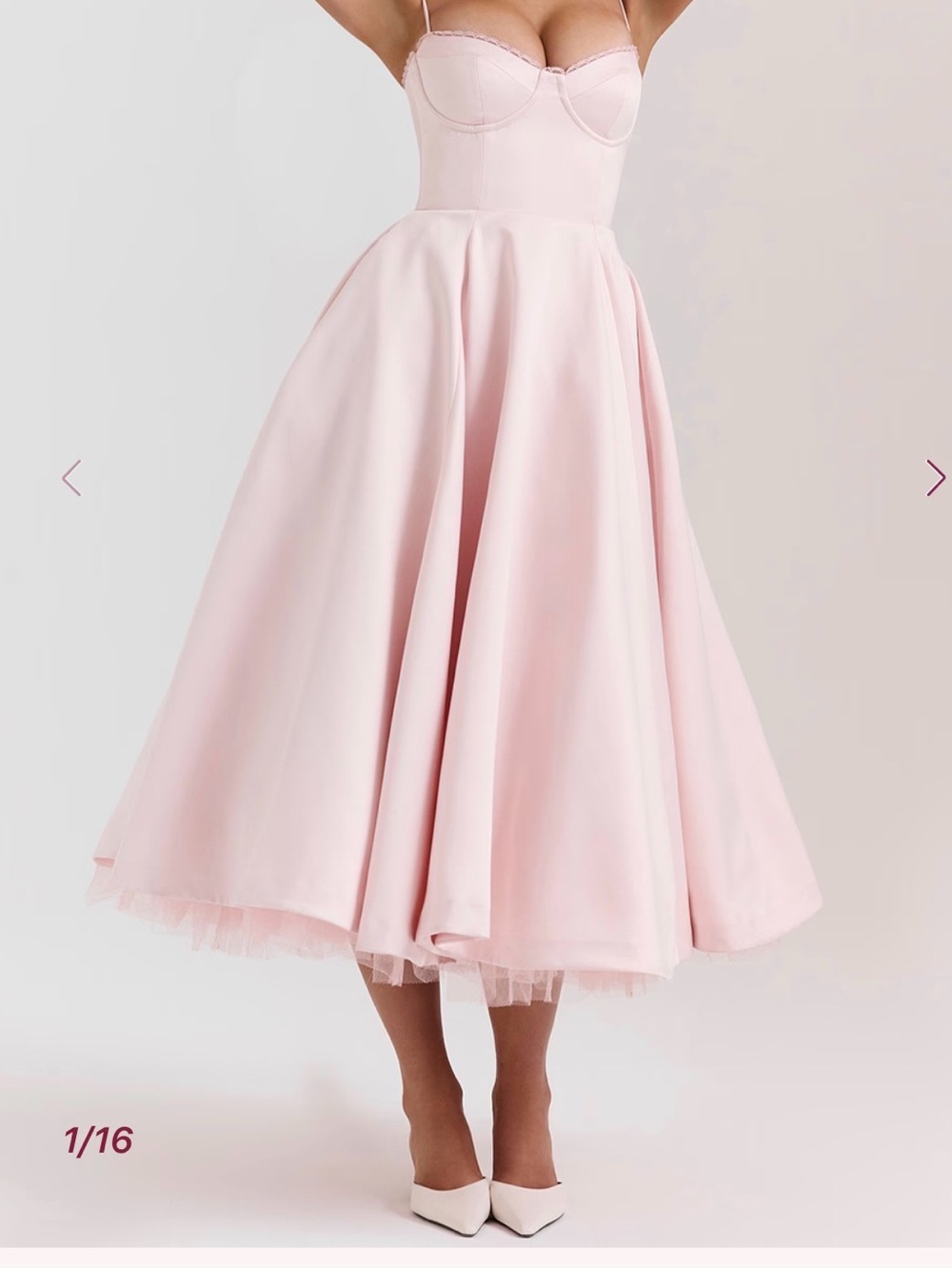 House of CB Mademoiselle Bustier Stretch Satin Midi Dress
